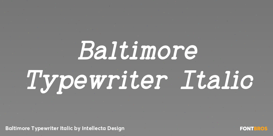 Baltimore Typewriter Italic Poster