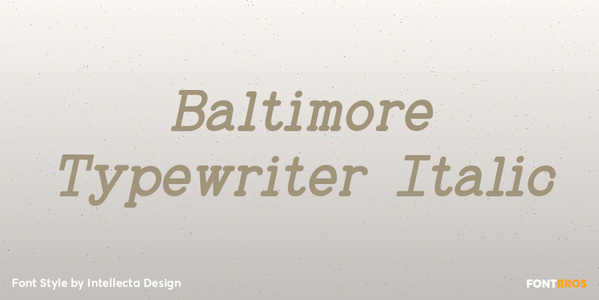 Baltimore Typewriter Italic Poster