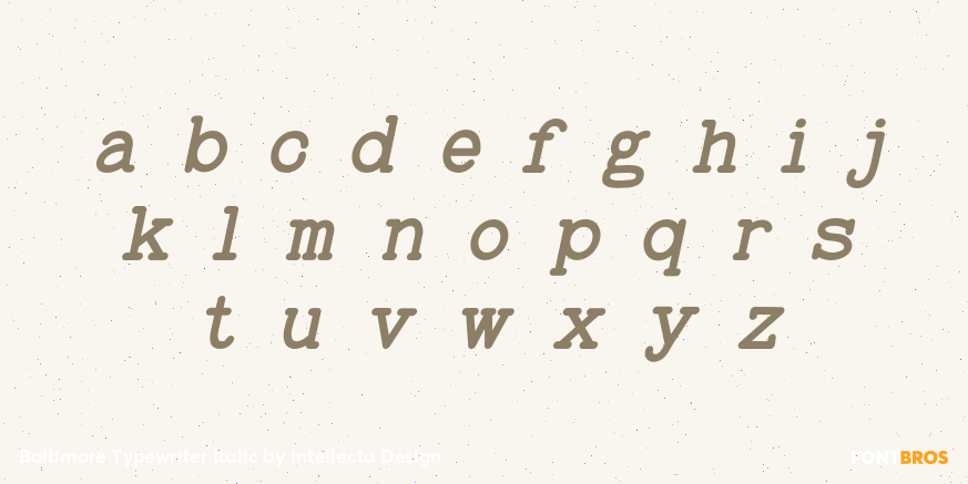Baltimore Typewriter Italic Font Poster #1