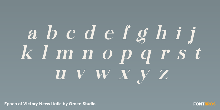 Epoch of Victory News Italic Font Poster #3