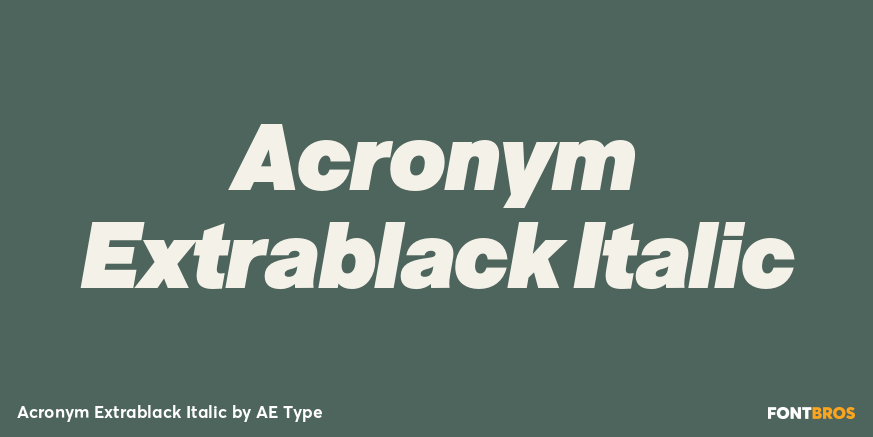 Acronym Extrablack Italic Font Poster #1