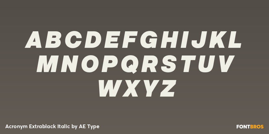 Acronym Extrablack Italic Font Poster #2