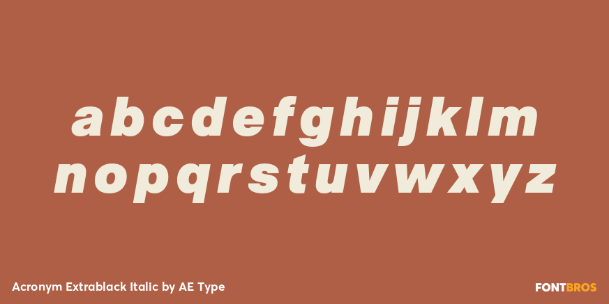 Acronym Extrablack Italic Font Poster #3
