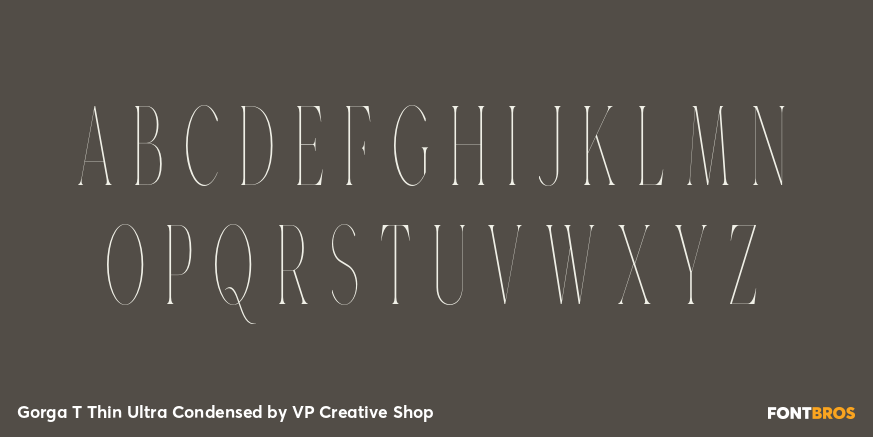 Gorga T Thin Ultra Condensed Font Poster #2