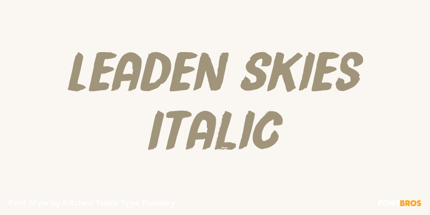 Leaden Skies Italic Poster