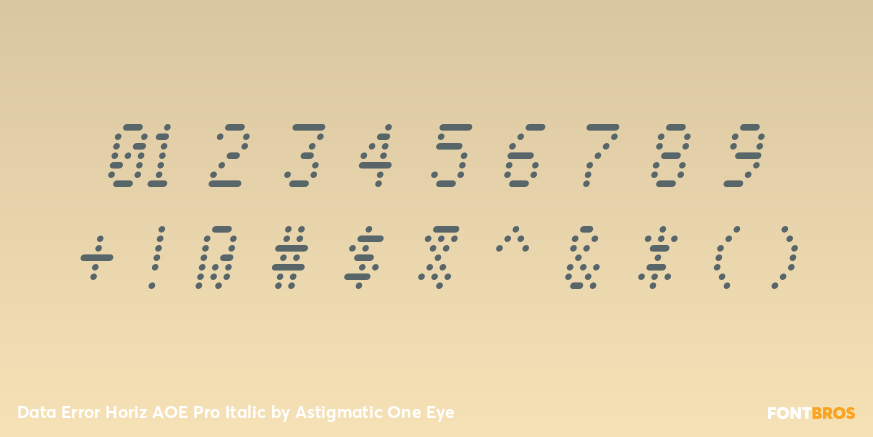 Data Error Horiz AOE Pro Italic Font Poster #1