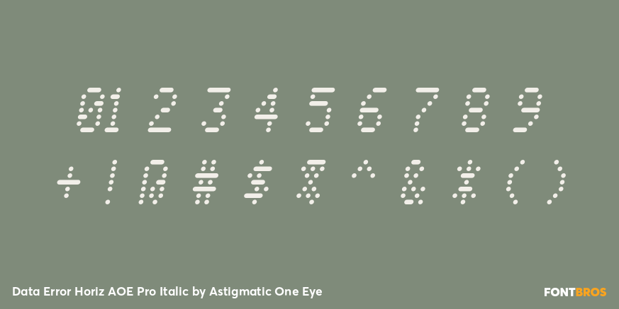 Data Error Horiz AOE Pro Italic Font Poster #4