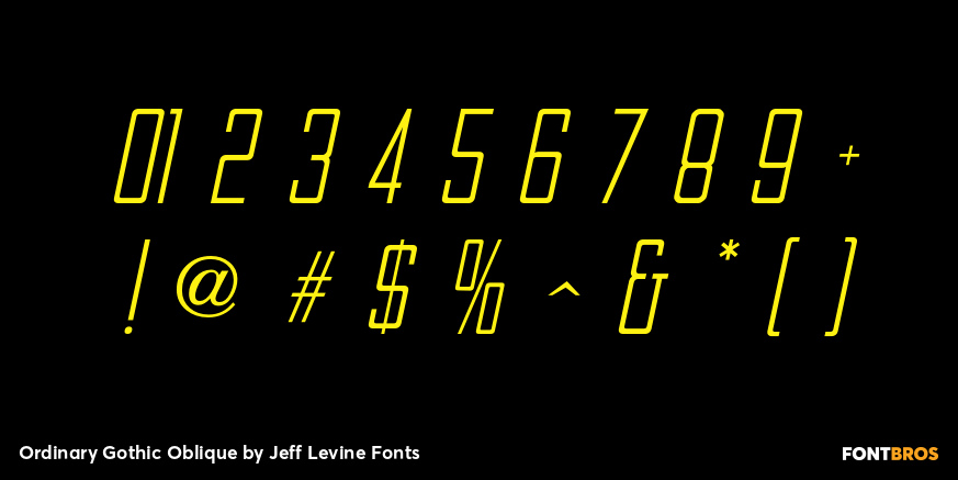 Ordinary Gothic Oblique Font Poster #4