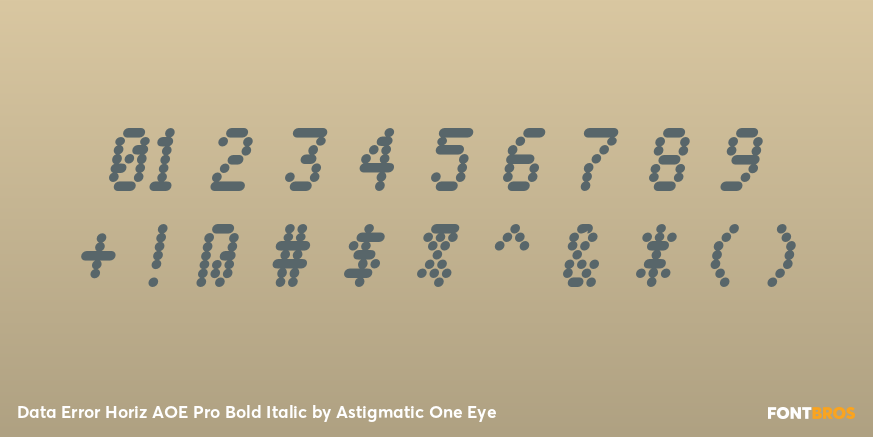 Data Error Horiz AOE Pro Bold Italic Font Poster #1