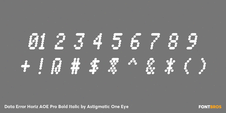 Data Error Horiz AOE Pro Bold Italic Font Poster #4