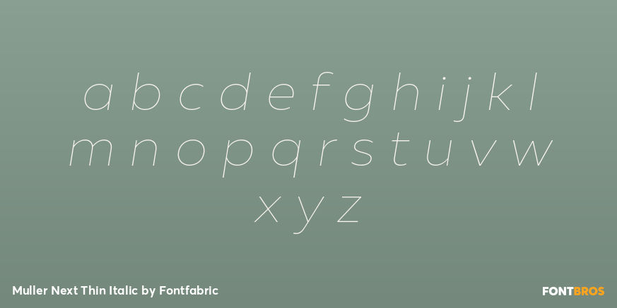 Muller Next Thin Italic Font Poster #3