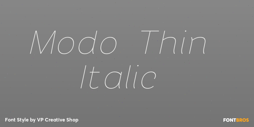 Modo Thin Italic Font Poster #1