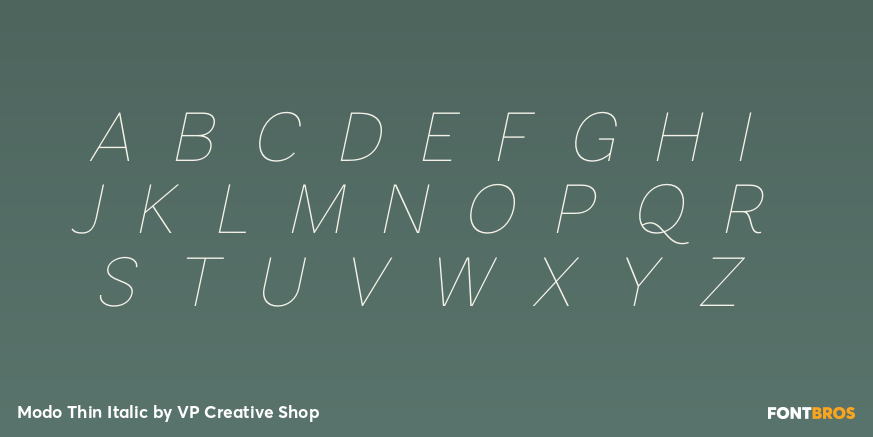 Modo Thin Italic Font Poster #1