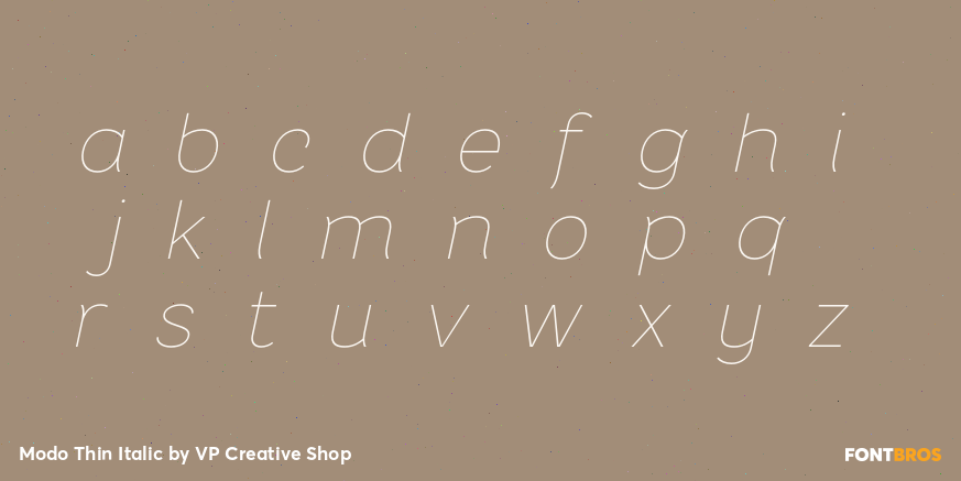 Modo Thin Italic Font Poster #1
