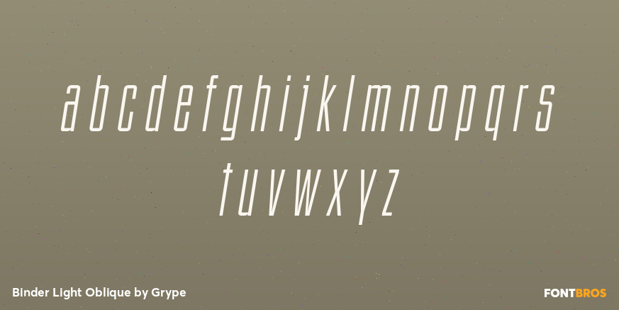 Binder Light Oblique Font Poster #3