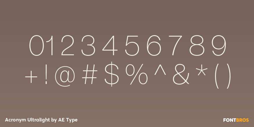 Acronym Ultralight Font Poster #4