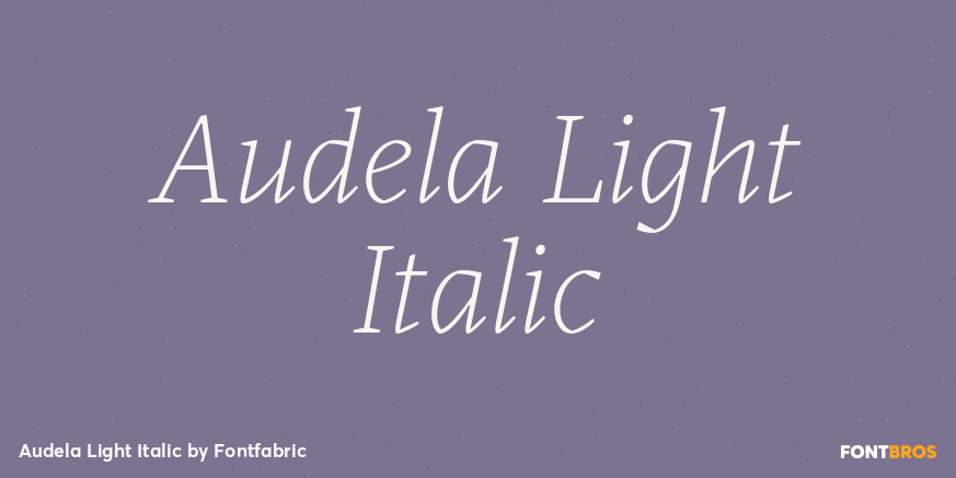 Audela Light Italic Font Poster #1