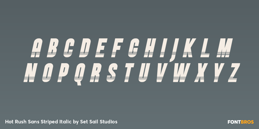 Hot Rush Sans Striped Italic Font Poster #3