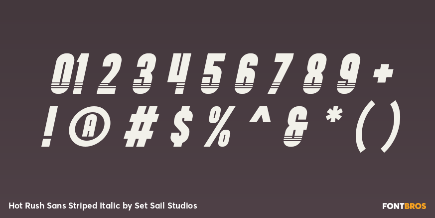 Hot Rush Sans Striped Italic Font Poster #4