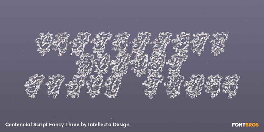 Centennial Script Fancy Three Poster