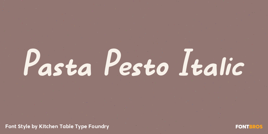 Pasta Pesto Italic Poster