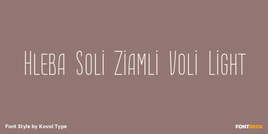Hleba Soli Ziamli Voli Light Font Poster #1