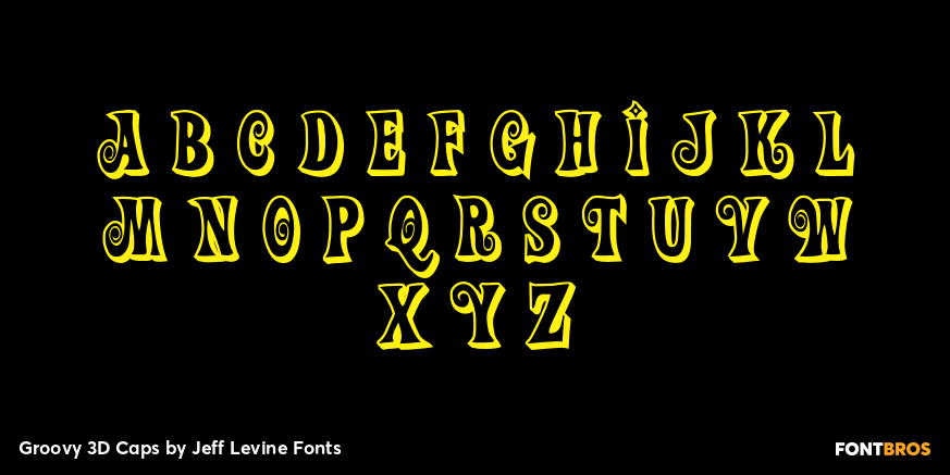 Groovy 3D Caps Font Poster #2
