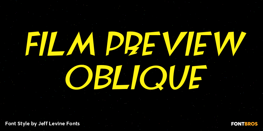 Film Preview Oblique Font Poster #1