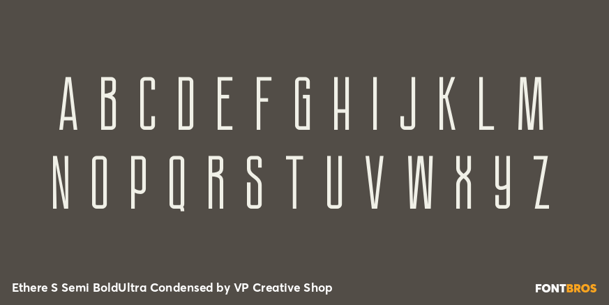 Ethere S Semi BoldUltra Condensed Font Poster #2