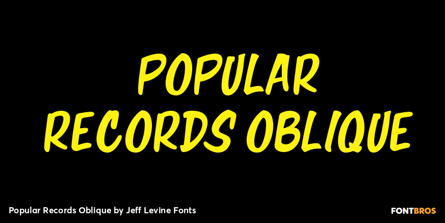 Popular Records Oblique Font Poster #1