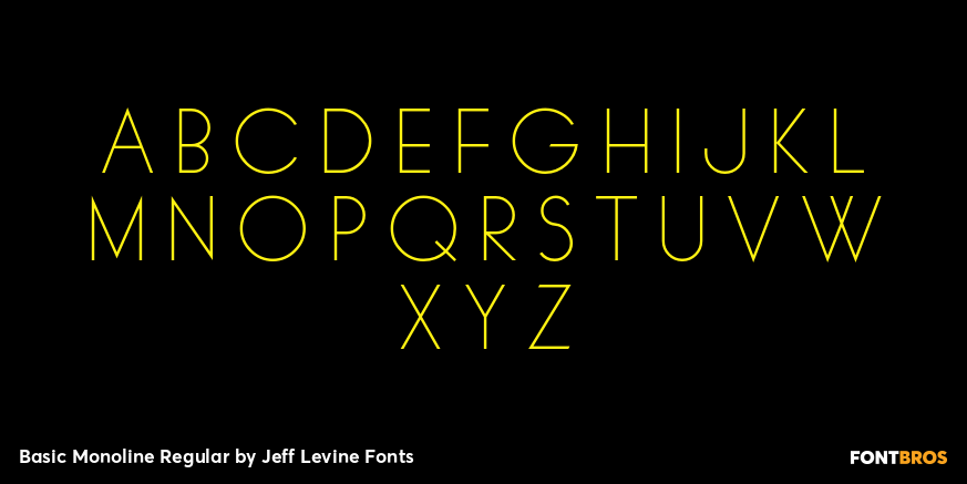 Basic Monoline Regular Font Poster #2