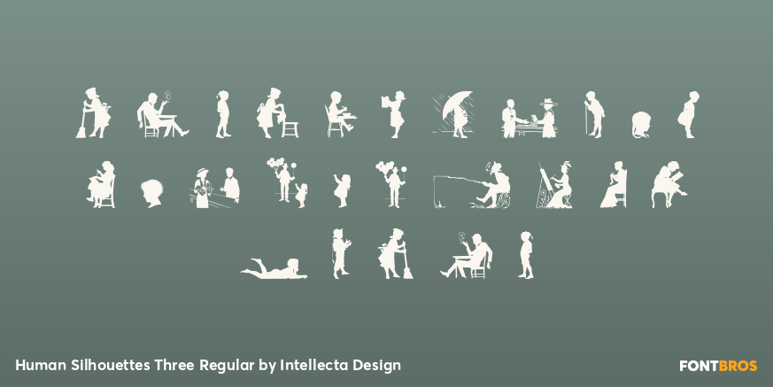 Human Silhouettes Three Regular Font Poster #2