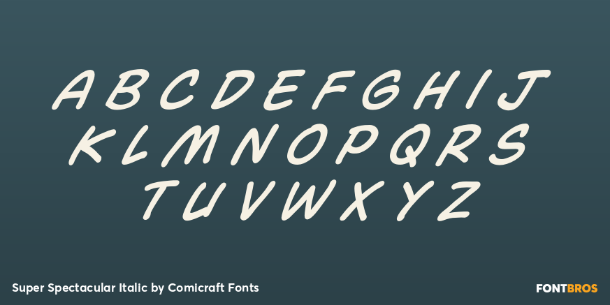 Super Spectacular Italic Font Poster #1