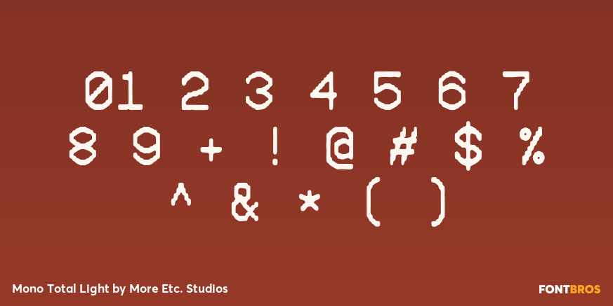 Mono Total Light Font Poster #1