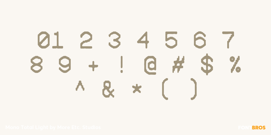 Mono Total Light Font Poster #4
