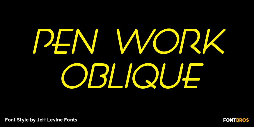 Pen Work Oblique Font Poster #1