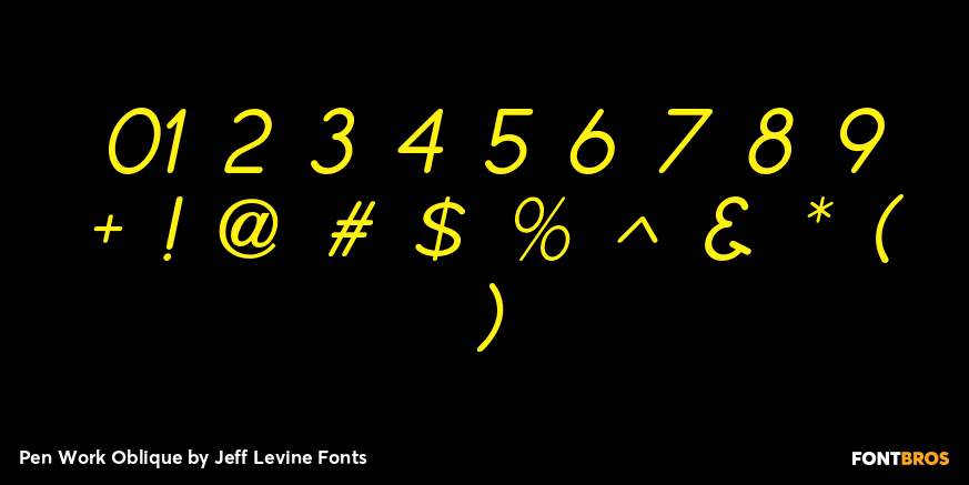 Pen Work Oblique Font Poster #4