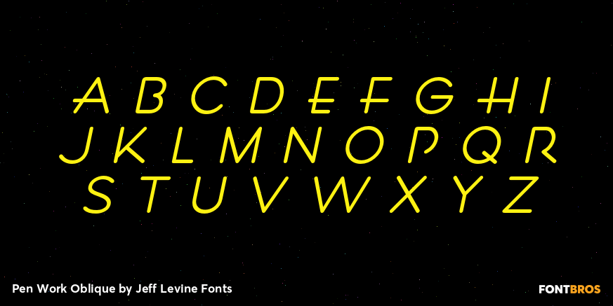 Pen Work Oblique Font Poster #3