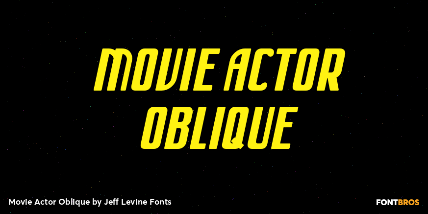 Movie Actor Oblique Font Style by Jeff Levine Fonts | Font Bros