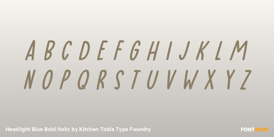 Headlight Blue Bold Italic Font Poster #1