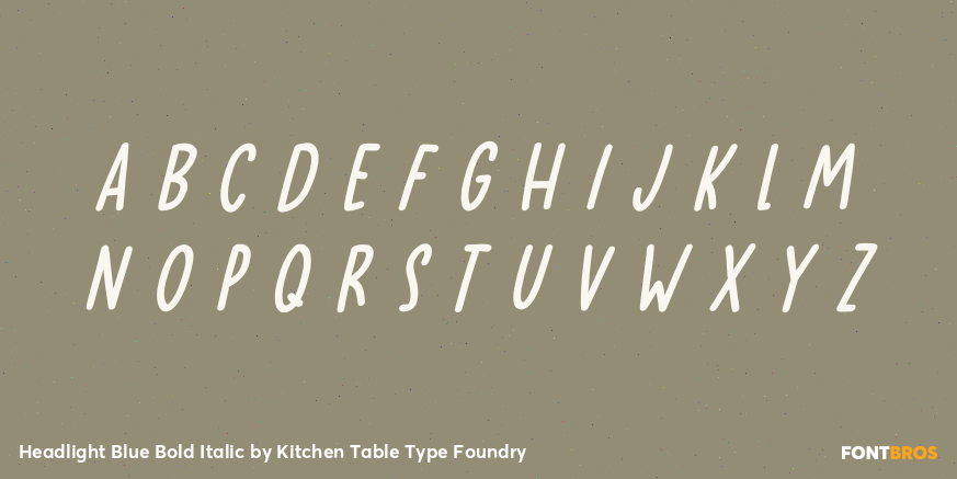Headlight Blue Bold Italic Font Poster #1