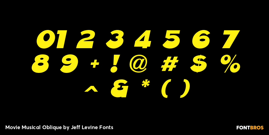 Movie Musical Oblique Font Poster #4