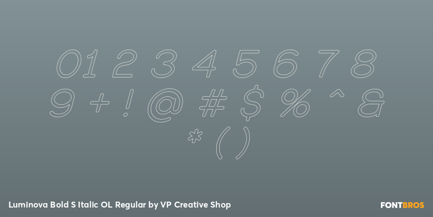 Luminova Bold S Italic OL Regular Font Poster #1