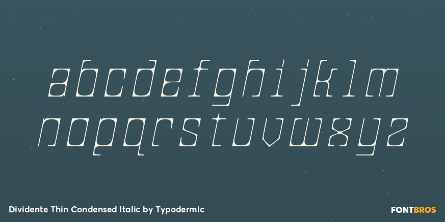 Dividente Thin Condensed Italic Font Poster #3