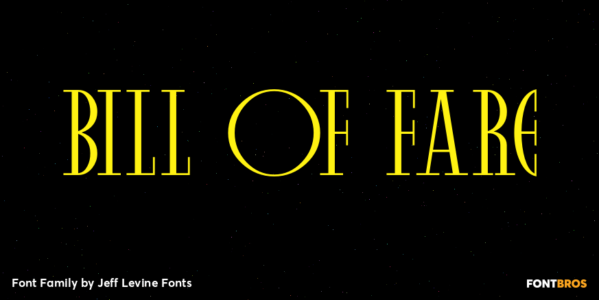 Bill of Fare Font Poster