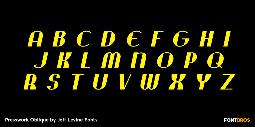 Presswork Oblique Font Poster #3