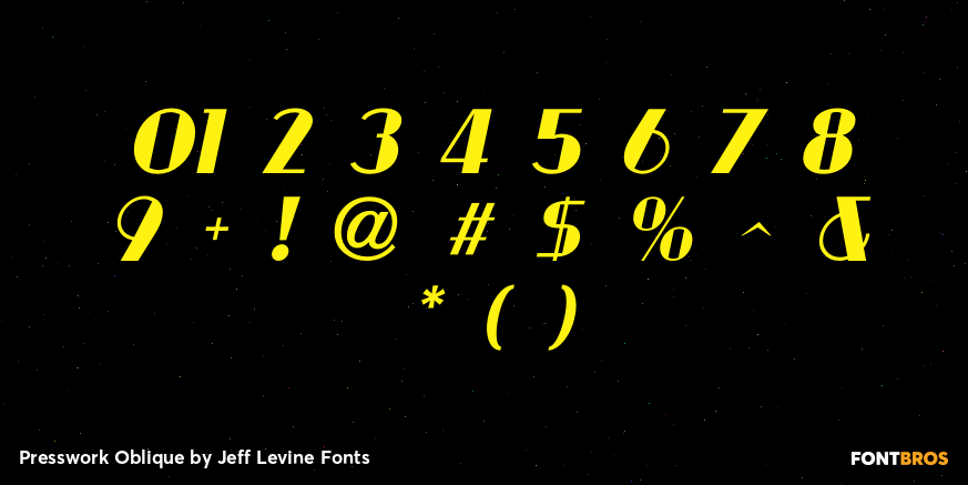 Presswork Oblique Font Poster #4