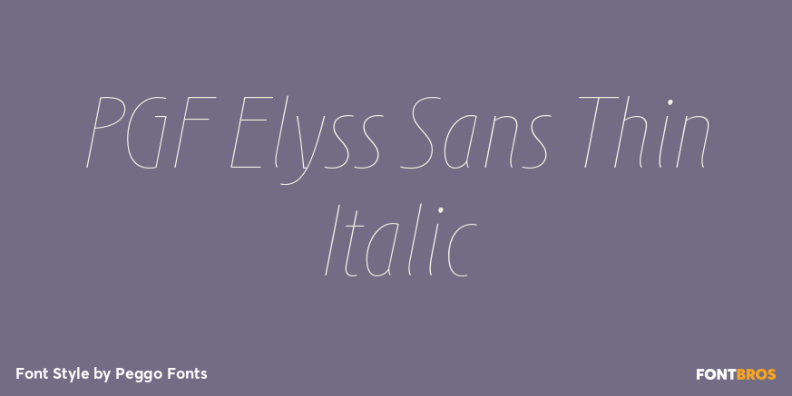 PGF Elyss Sans Thin Italic Poster