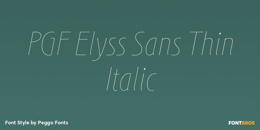 PGF Elyss Sans Thin Italic Poster