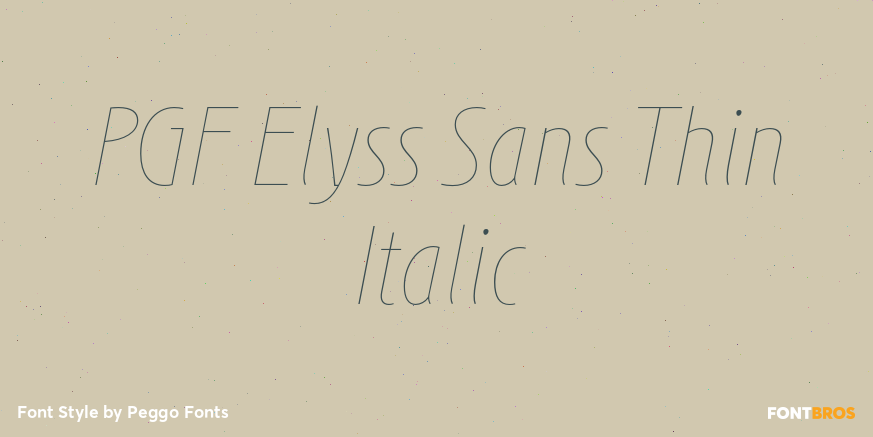 PGF Elyss Sans Thin Italic Poster
